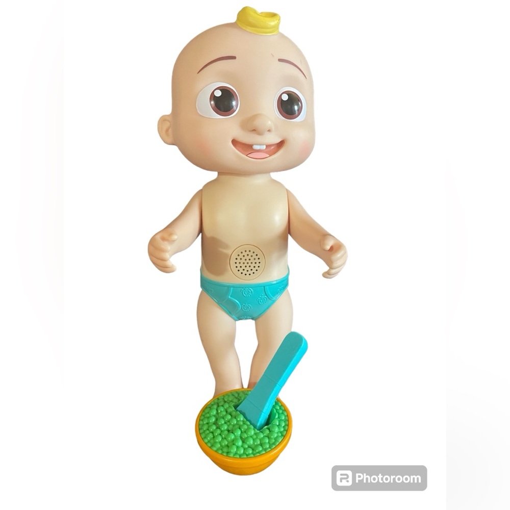 Cocomelon Doll with peas and spoon